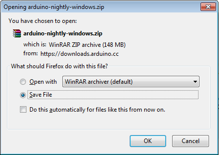 打开 Arduino Nightly Windows