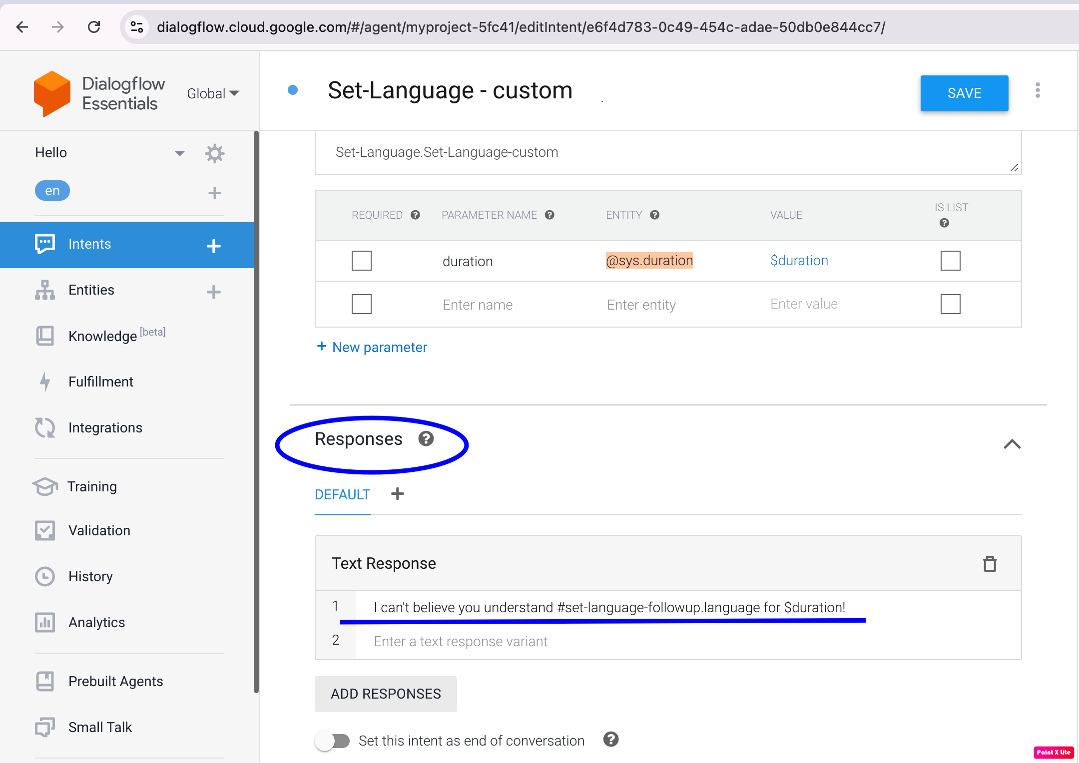 Dialogflow Intent Matching