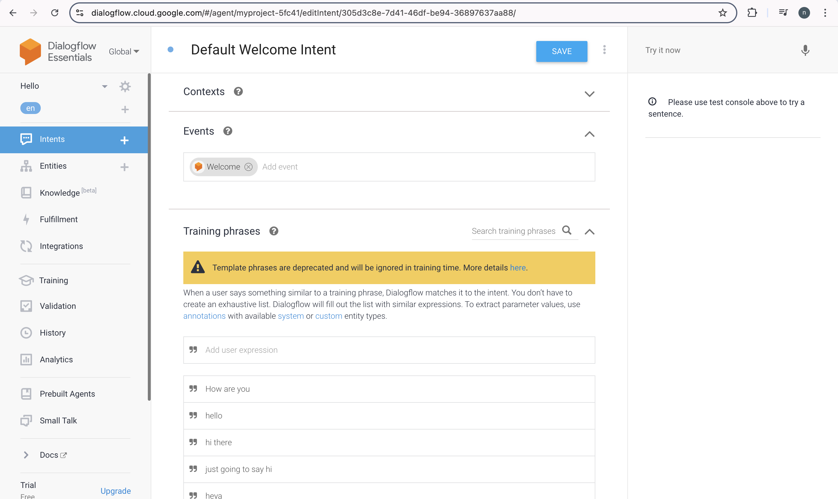 Dialogflow Training Phases