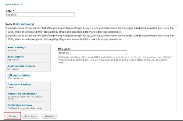 drupal static pages