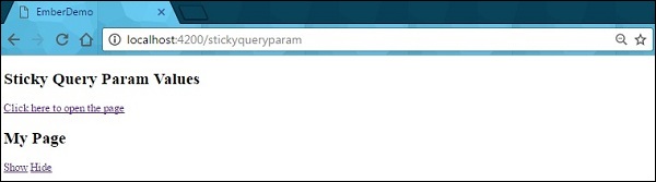 Ember.js Sticky Query Param