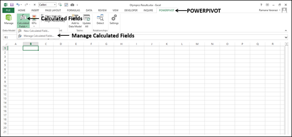 删除 Excel 窗口中的显式计算字段