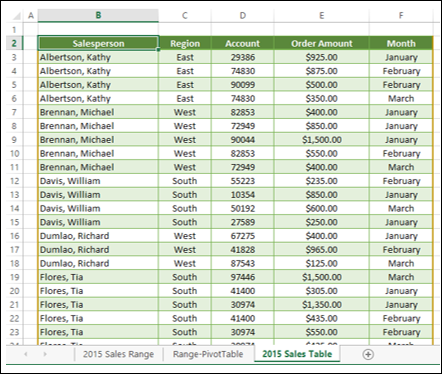 Excel 表格