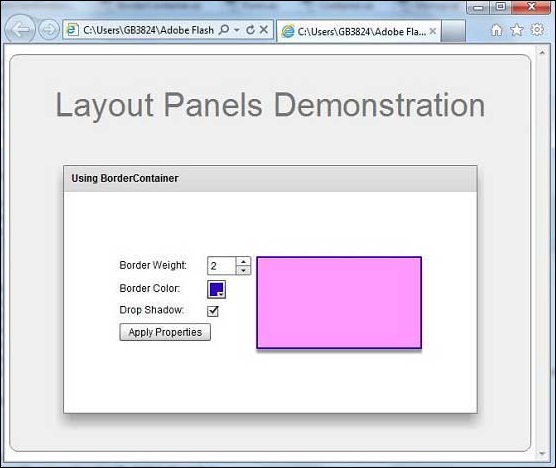 Flex BorderContainer