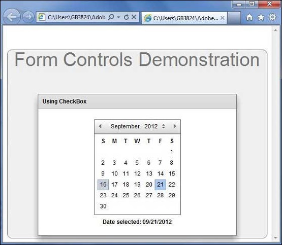 Flex DateChooser Control