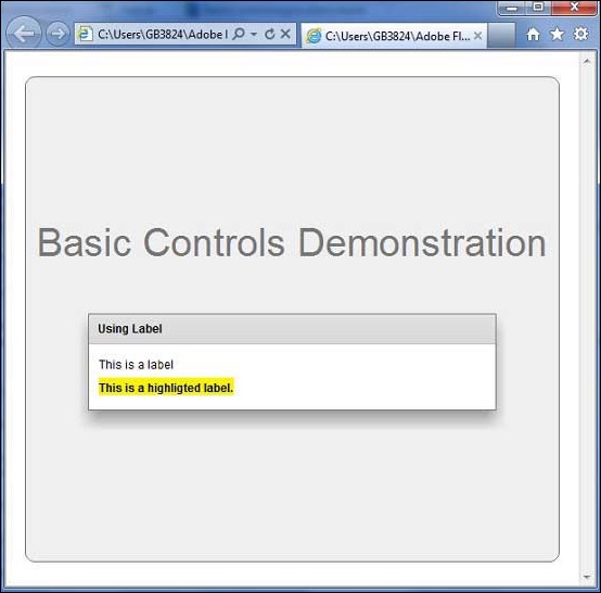 Flex Label Control