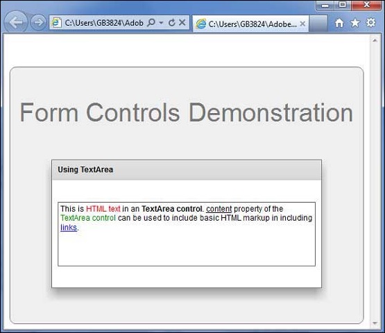 Flex TextArea Control