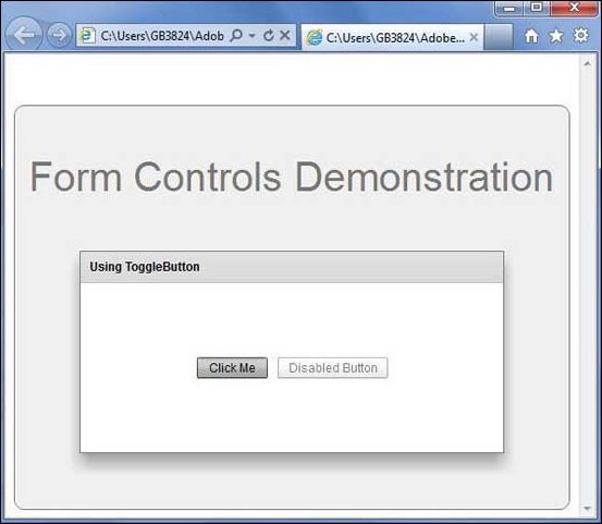 Flex Toggle Button Control