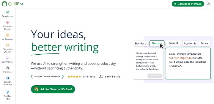 Murf AI: AI VQuillBot: AI for Writing Assistance and Summarization