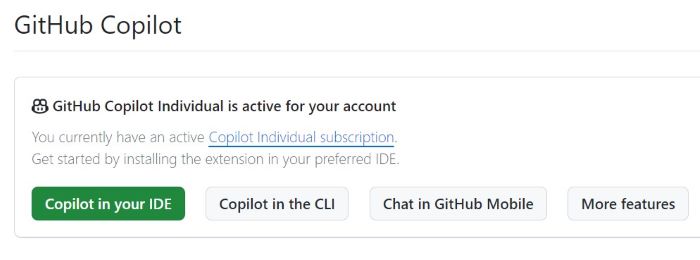 GitHub Copilot ready to use