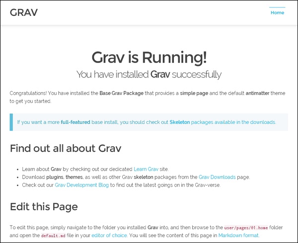 Grav Installation