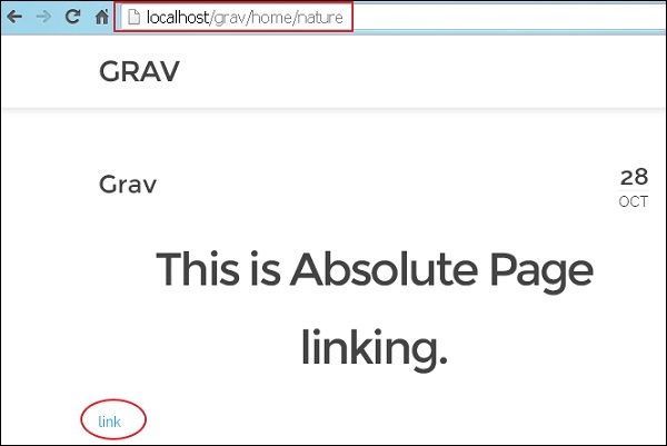 Grav Page linking