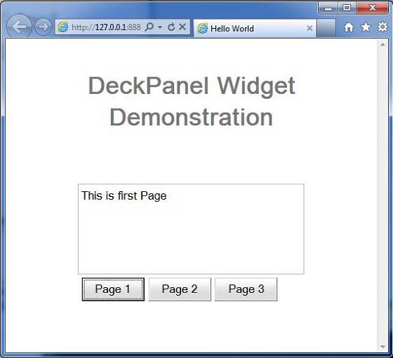 GWT DeckPanel Widget