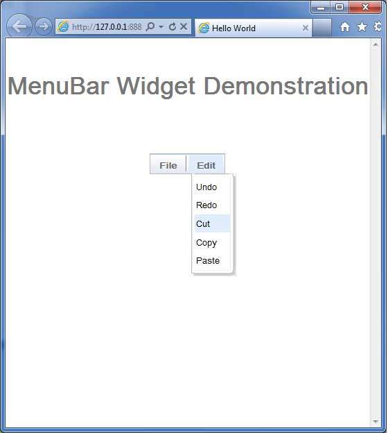 GWT MenuBar Widget