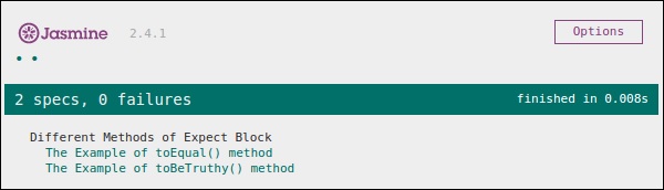 toBeTruthy Method