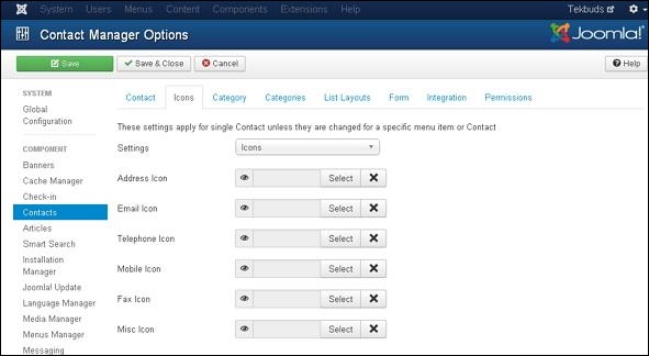 Joomla 添加联系人