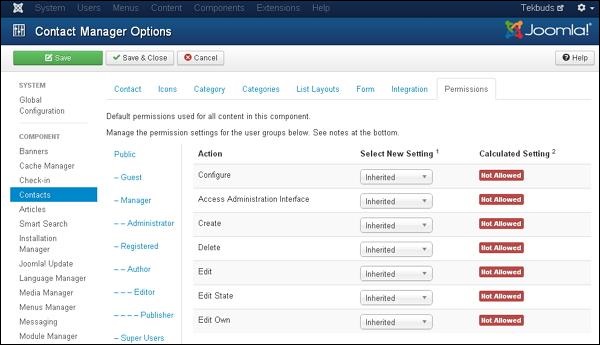 Joomla 添加联系人