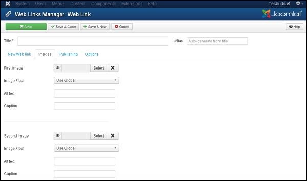 Joomla 添加 Weblinks