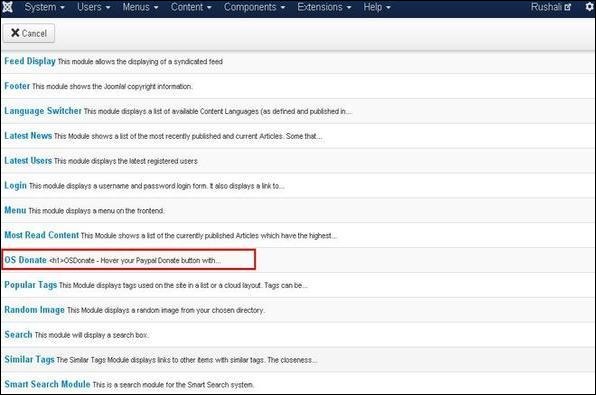 Joomla Donation Module