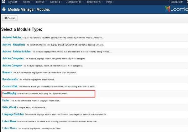 Joomla Feed Display Module