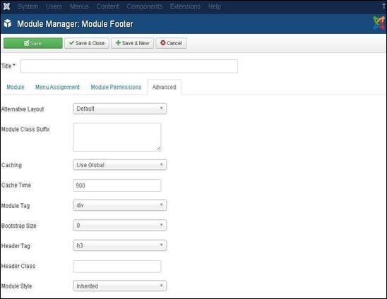 Joomla Footer Module