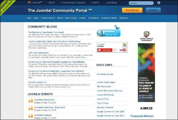 joomla 帮助菜单