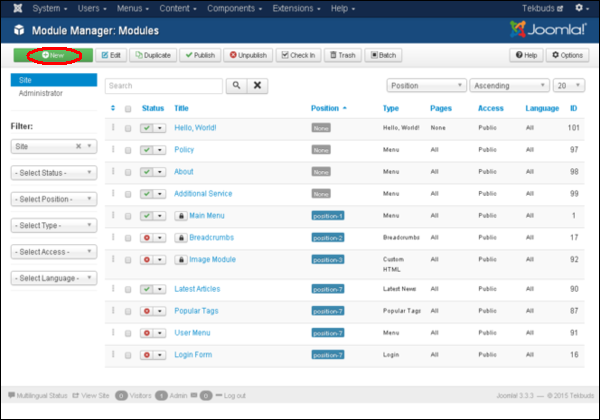 Joomla 最新新闻模块