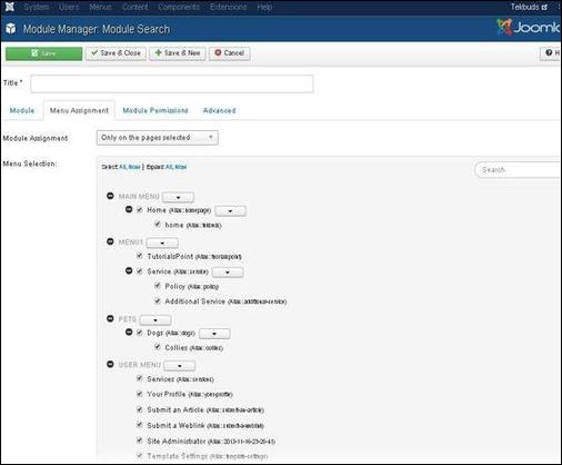 Joomla 搜索模块