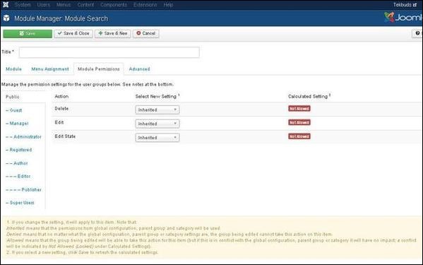 Joomla Search Module