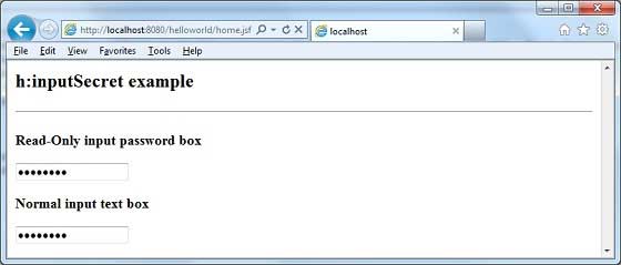 JSF h:inputSecret