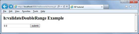 JSF f:validateDoubleRange