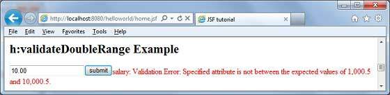 JSF f:validateDoubleRange1