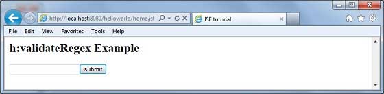 JSF f:validateRegex