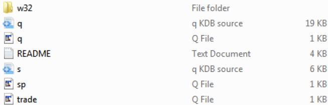 KDB+ 示例文件