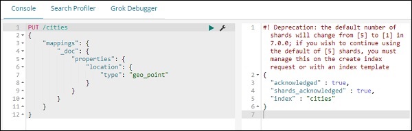 Kibana dev tools