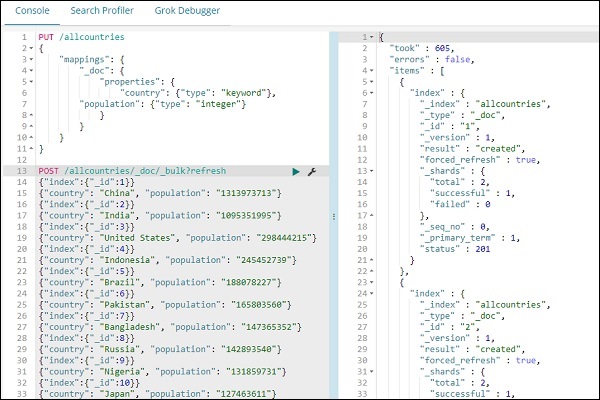 Kibana 使用批量