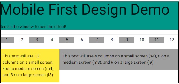 Mobile first design Demo