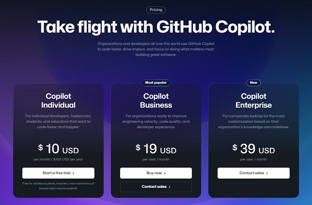 如何访问 GitHub Copilot 定价