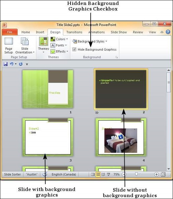 Microsoft PowerPoint 2010 中设置背景