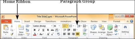 Microsoft PowerPoint 2010 中的文本对齐方式