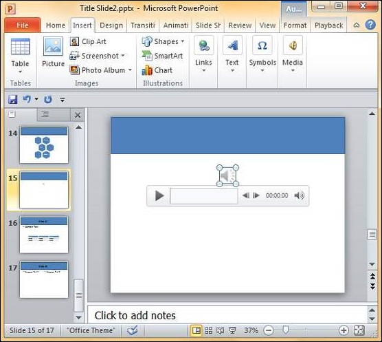 Microsoft PowerPoint 2010 中添加音频和视频