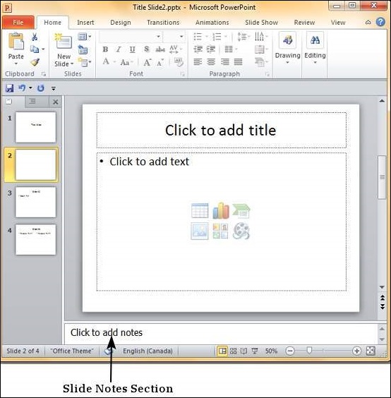 Microsoft PowerPoint 2010 添加幻灯片注释