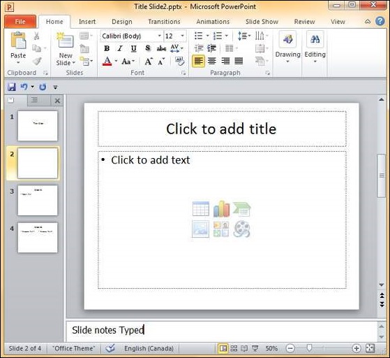 Microsoft PowerPoint 2010 添加幻灯片注释