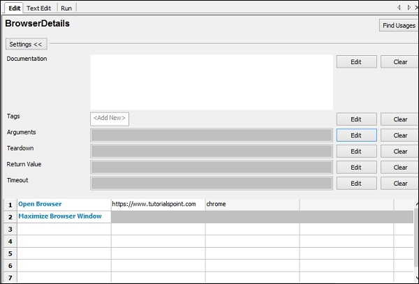 Library keywords created parameters