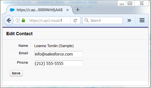 visulaforce forms result 2