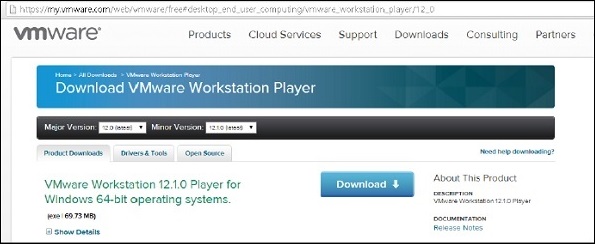 VMWare Workstation player