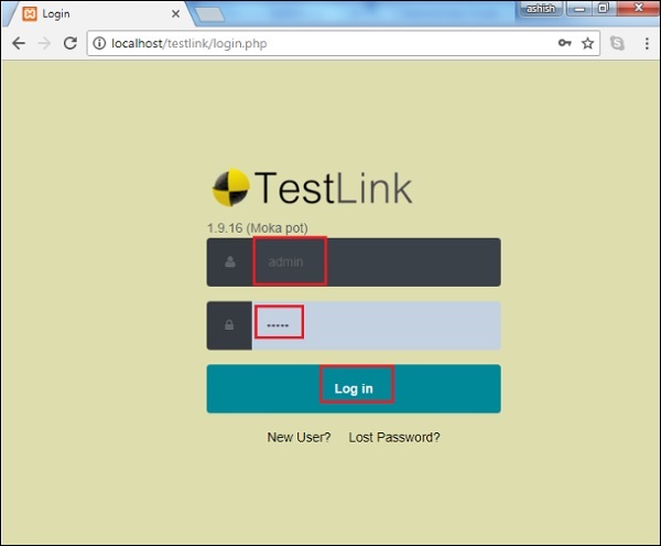 登录 TestLink