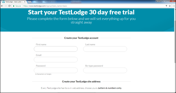 TestLodge 开始页