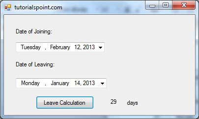 DateTimePicker 结果表单