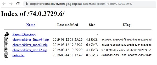 下载 Chrome 驱动程序